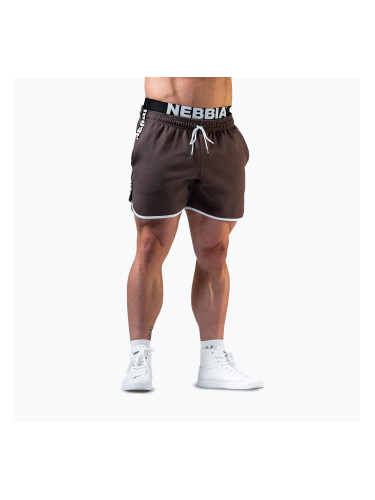 Мъжки тренировъчни шорти NEBBIA Hero brown