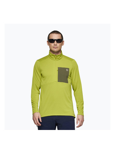 Мъжки суитшърт за трекинг NORRONA Femund Warm1 Zip Neck golden lime/olive night