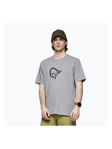 Мъжка тениска NORRONA Cotton Viking grey melange/caviar