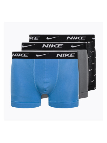Мъжки боксерки Nike Everyday Cotton Stretch Trunk 3Pk UB1 swoosh print/grey/uni blue