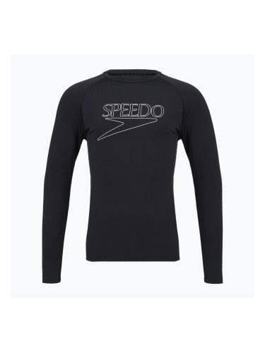 Мъжка блуза с дълъг ръкав за плуване Speedo Endurance+ Logo Rash Guard anthracite
