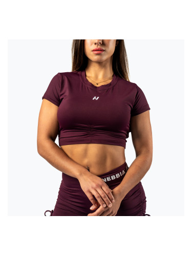 Дамски тренировъчен топ  NEBBIA Strong Beauty dark red