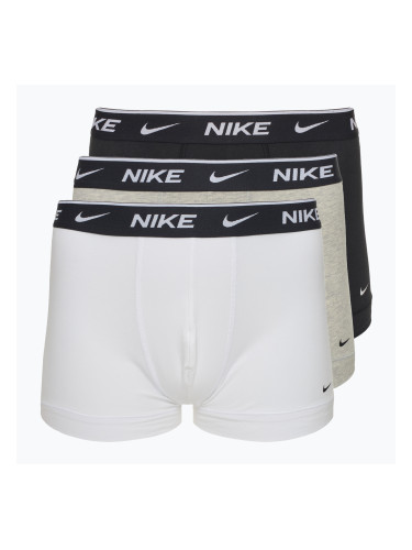 Мъжки боксерки Nike Everyday Cotton Stretch Trunk 3 чифта бяло/сиво/черно