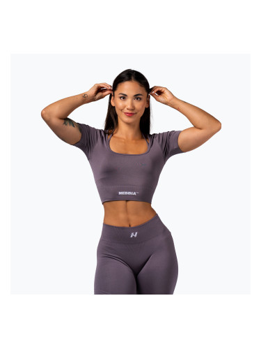 Дамски тренировъчен топ  NEBBIA Flow Seamless Dark Grey