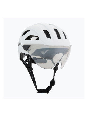 Велосипедна каска UVEX Stride Visor white matt/lite mirror silver