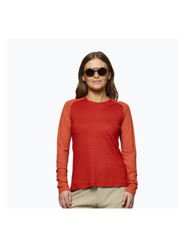 Дамска блуза с дълъг ръкав за  трекинг NORRONA Femund PureUll LS aura orange/paprika