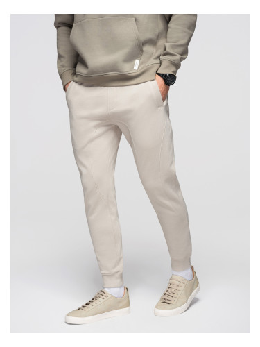 Мъжки спортни панталони Ombre BASIC - светло бежови