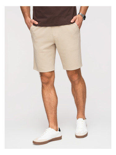 Мъжки структурирани шорти REGULAR FIT - бежови