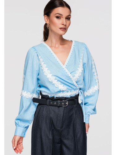 Дамска блуза с връзка на талията