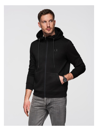 Мъжки суичър с цип Ombre - черен