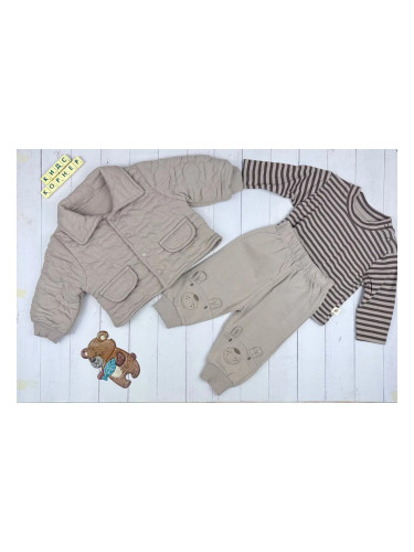 Бебешки комплект с якенце Cute Grey Bears кафяв