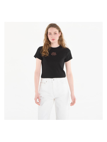 Тениска Calvin Klein Jeans Ss 2X2 Baby Rib Logo Baby Tee Black L