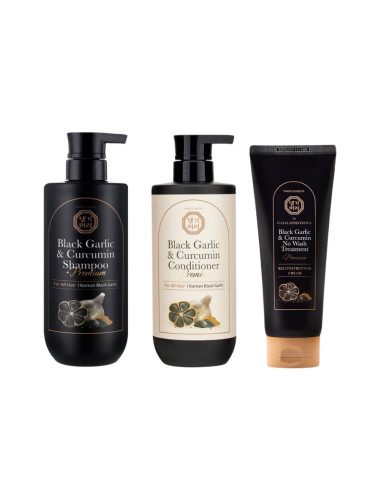 Сет Корейска грижа за коса Doori Black Garlic Шампоан, Балсам § Реконструктор