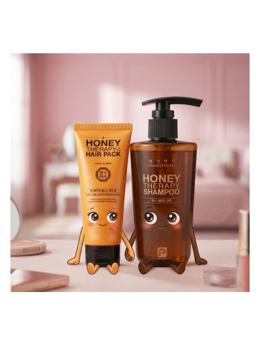 Сет Шампоан Медена терапия & Маска - Грижа с масло от авокадо и пчелно млечице Doori Honey