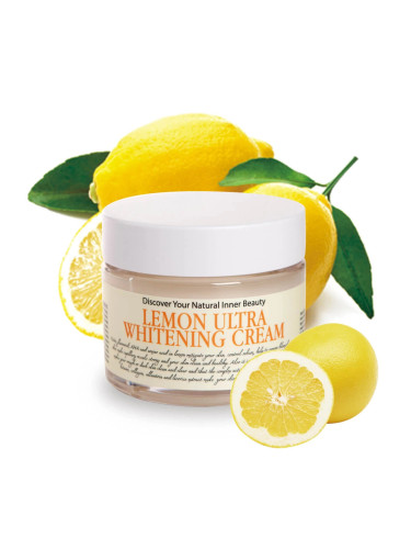 Озаряващ и изсветляващ аква-крем с лимон, ниацинамид и арбутин Chamos Acaci Lemon Ultra Whitening Cream