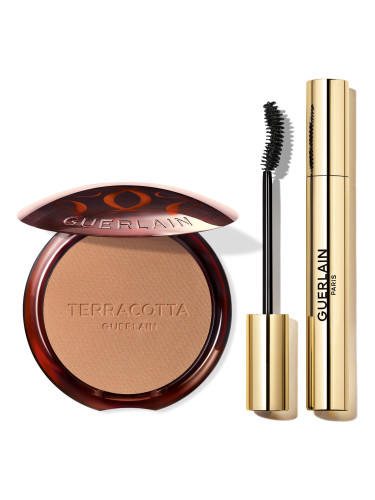 КОМПЛЕКТ GUERLAIN The Terracotta X Noir G Set The Bronzing Powder & 24H Intense Volume Curl Mascara The Must-Have Duo For A Bronzed Glow Пудра компактна дамски  
