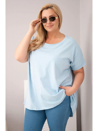 Блуза Kesi Plus Size с къс ръкав, синя