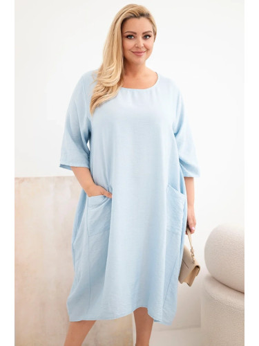 Дамска рокля с къс ръкав, plus size, Kesi Włoski