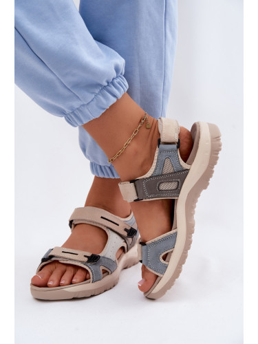 Дамски кожени сандали VINCEZA в спортен стил