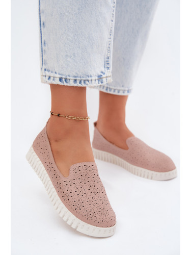 Дамски обувки без връзки, прашно розови