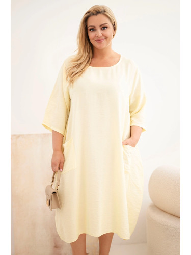 Дамска рокля plus size с джобове Kesi Włoski