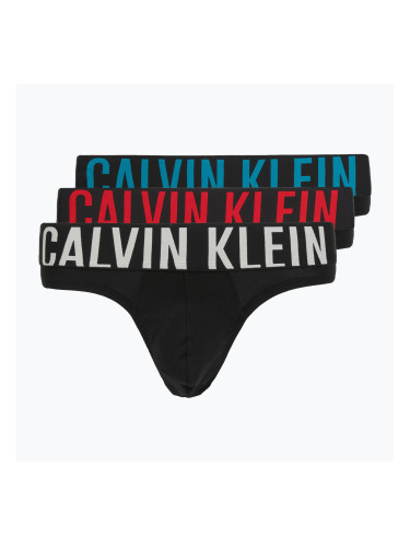 Мъжки слипове Calvin Klein 000NB3607A Hip Brief 3 чифта black w/oatmeal logo/black w/age