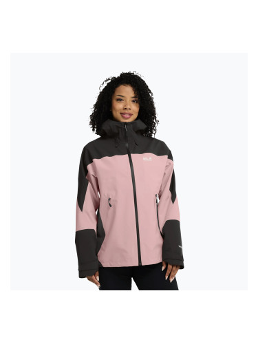 Дамско яке за дъжд Jack Wolfskin Rockpaw 3L rosegarden