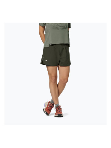 Дамски шорти за трекинг Salewa Pedroc DST 2IN1 dark olive int/0870