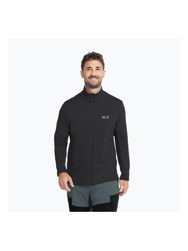 Мъжки суитшърт за трекинг  Jack Wolfskin Litestride Full Zip black