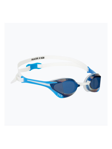 Очила за плуване TYR Tracer-X Elite Racing Mirrored blue/white