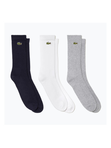 Чорапи Lacoste RA4182 3 чифта silver chine/white/navy blue 