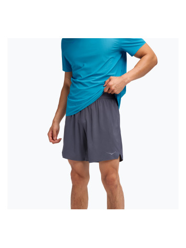 Мъжки шорти за бягане HOKA Glide 7“' 2in1 charcoal grey
