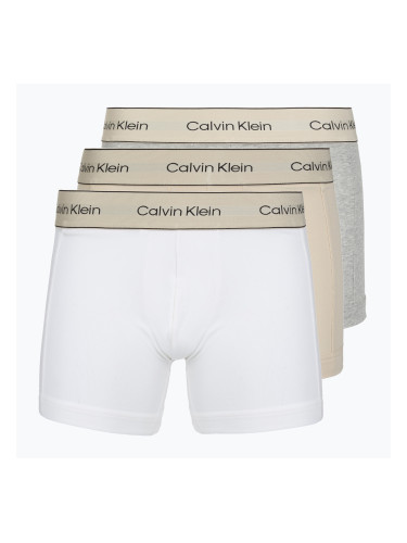 Мъжки боксерки Calvin Klein LV00NB4447 Brief 3 чифта oyster gray/grey heather/white