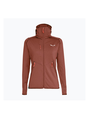 Дамски трекинг суитшърт Salewa Agner Hybrid PL/DST FZ Hoody etruscan red melange