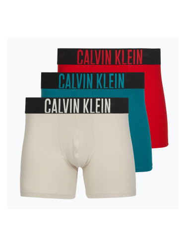 Боксерки Calvin Klein 000NB3609A Boxer Brief 3 чифта oatmeal/aged redwood/bright turquoi