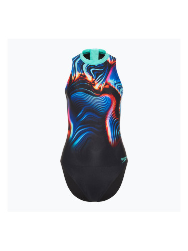 Дамски бански костюм от една част Speedo Printed Hydrasuit speedo black
