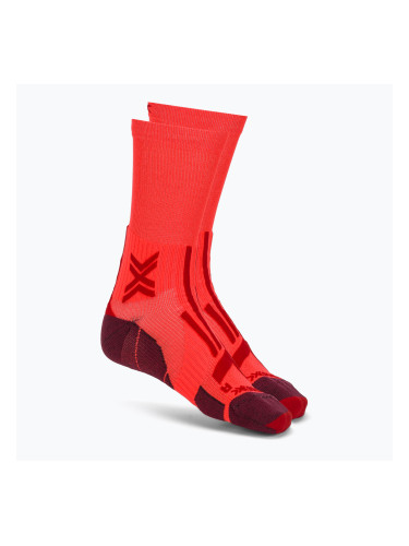 Мъжки чорапи X-Socks Trailrun Perform Crew fluo red/namib red