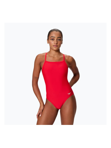 Дамски цял бански костюм Speedo Solid EnduraSoft Turnback team red
