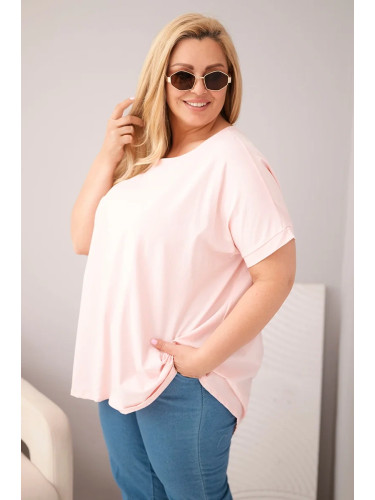 Памучна блуза Kesi plus size, розова