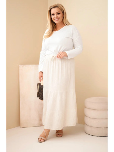 Памучна пола Kesi Plus Size с волан