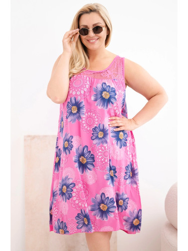 Дамска рокля с големи размери и флорален мотив