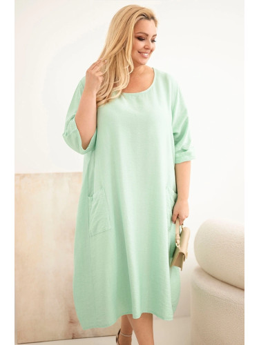 Дамска рокля Kesi с овърсайз дизайн, изработена от вискоза