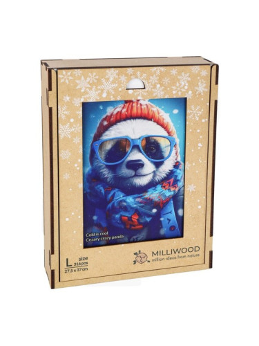 Дървен пъзел Milliwood - "Cold is cool", 316 части - Панда