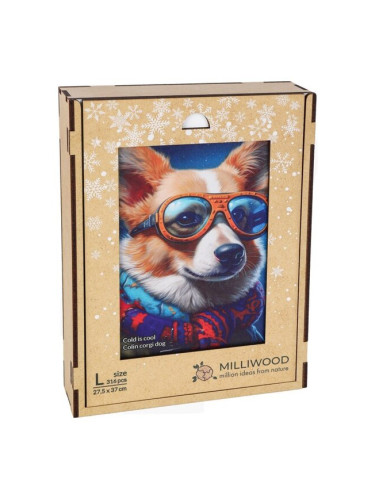 Дървен пъзел Milliwood - "Cold is cool", 316 части - Коргито Колин