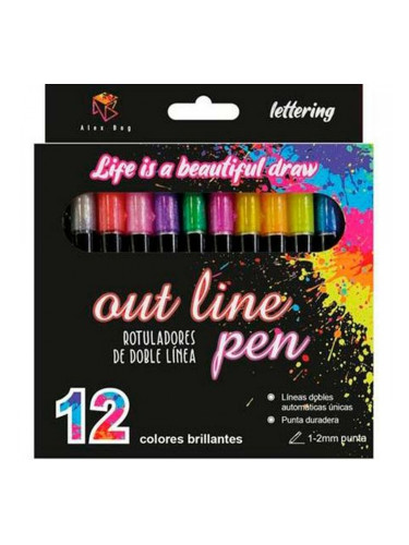 Комплект Химикали с Филц Alex Bog Outliner Многоцветен 12 Части Пай