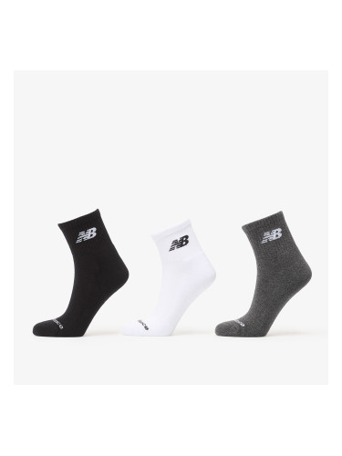 New Balance Everyday Ankle 3-Pack White/ Grey/ Black L
