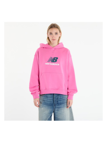 Суитшърт New Balance Athletics French Terry Logo Hoodie Pink Satin L