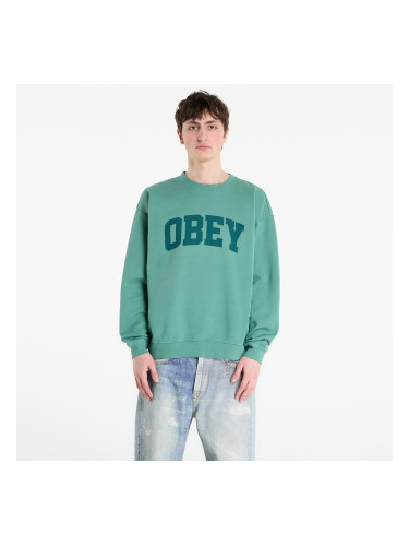 Суитшърт OBEY Collegiate Pigment Crew Pigment Rainforest L