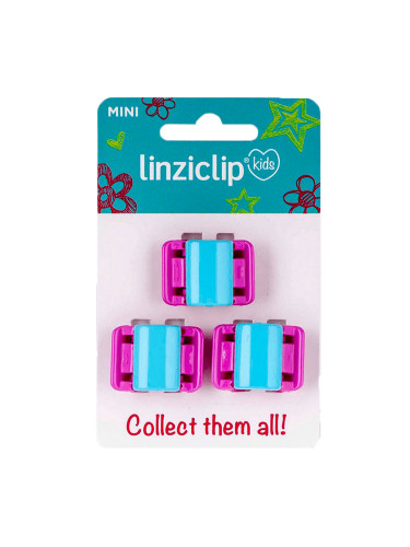 Щипка за коса детска малка тюркоаз с пинк крила Linziclip kids MINI