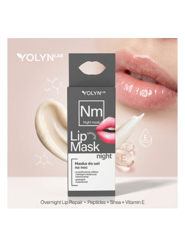 Нощна маска-терапия за устни с пептиди YOLYN LAB Lip Mask